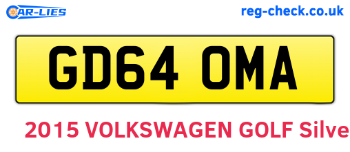 GD64OMA are the vehicle registration plates.