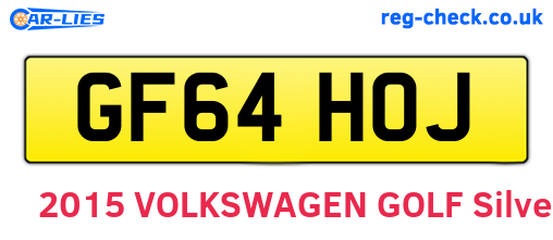 GF64HOJ are the vehicle registration plates.