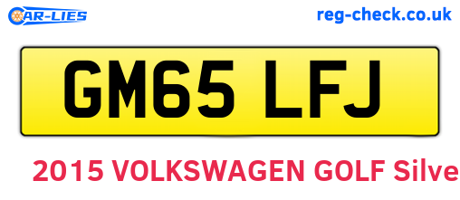 GM65LFJ are the vehicle registration plates.