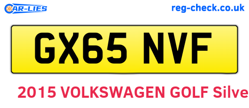 GX65NVF are the vehicle registration plates.