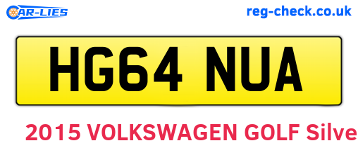 HG64NUA are the vehicle registration plates.