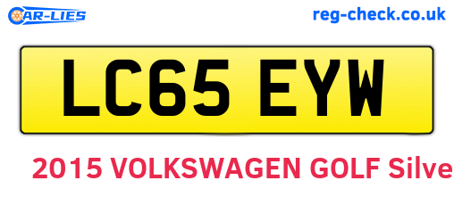 LC65EYW are the vehicle registration plates.
