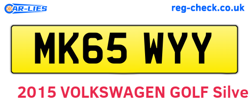 MK65WYY are the vehicle registration plates.
