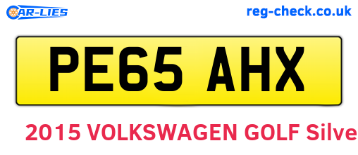 PE65AHX are the vehicle registration plates.