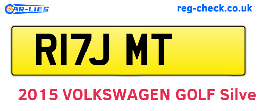 R17JMT are the vehicle registration plates.