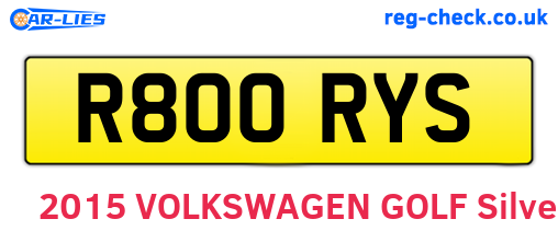 R800RYS are the vehicle registration plates.