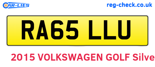 RA65LLU are the vehicle registration plates.