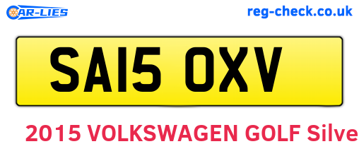 SA15OXV are the vehicle registration plates.