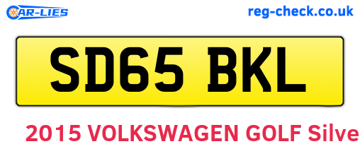 SD65BKL are the vehicle registration plates.