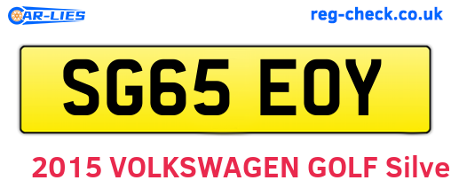 SG65EOY are the vehicle registration plates.
