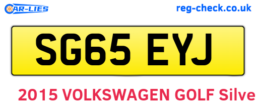 SG65EYJ are the vehicle registration plates.
