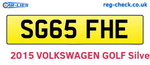 SG65FHE are the vehicle registration plates.