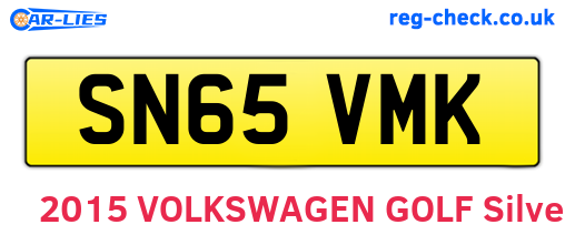 SN65VMK are the vehicle registration plates.