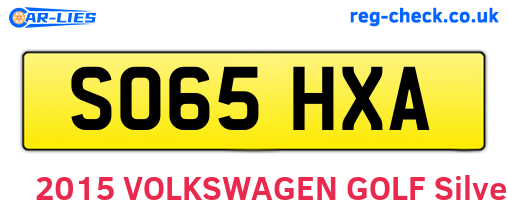 SO65HXA are the vehicle registration plates.