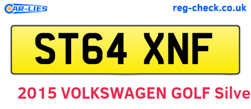 ST64XNF are the vehicle registration plates.