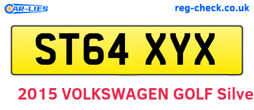 ST64XYX are the vehicle registration plates.