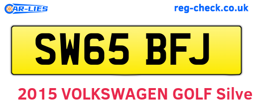 SW65BFJ are the vehicle registration plates.
