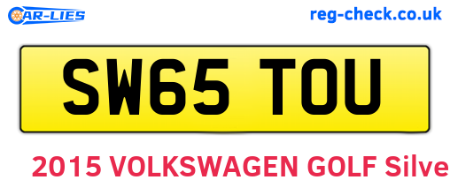 SW65TOU are the vehicle registration plates.