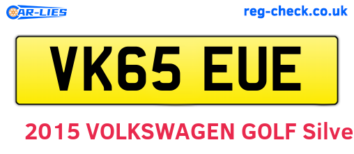 VK65EUE are the vehicle registration plates.