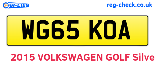 WG65KOA are the vehicle registration plates.