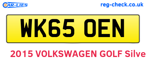 WK65OEN are the vehicle registration plates.
