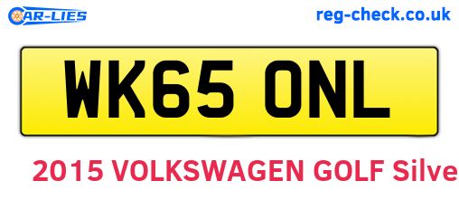 WK65ONL are the vehicle registration plates.