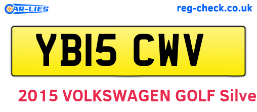 YB15CWV are the vehicle registration plates.
