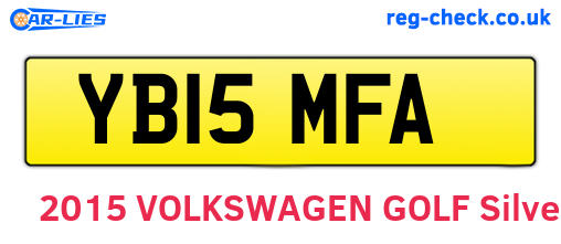 YB15MFA are the vehicle registration plates.