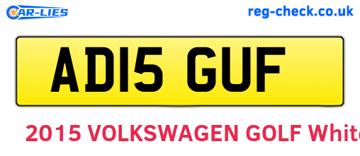 AD15GUF are the vehicle registration plates.
