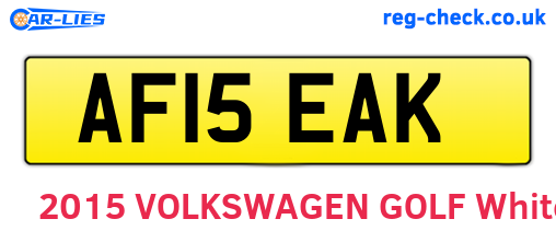 AF15EAK are the vehicle registration plates.
