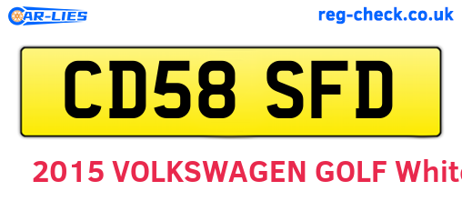 CD58SFD are the vehicle registration plates.