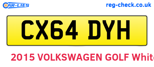 CX64DYH are the vehicle registration plates.