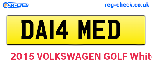 DA14MED are the vehicle registration plates.