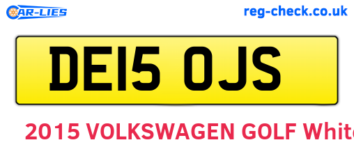 DE15OJS are the vehicle registration plates.