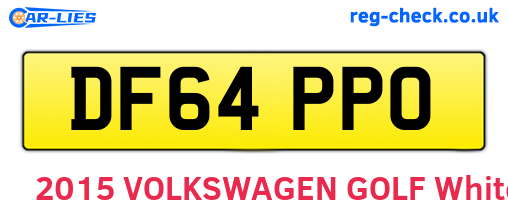 DF64PPO are the vehicle registration plates.
