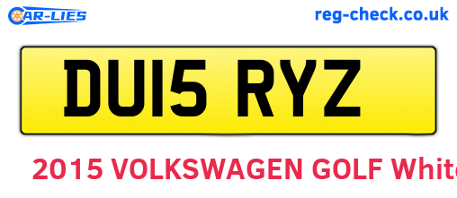 DU15RYZ are the vehicle registration plates.