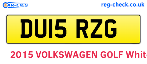 DU15RZG are the vehicle registration plates.