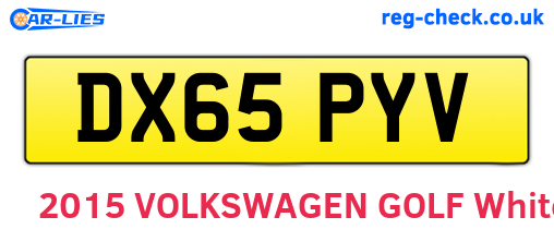 DX65PYV are the vehicle registration plates.