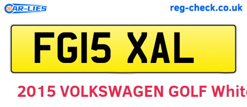 FG15XAL are the vehicle registration plates.