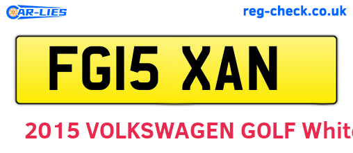 FG15XAN are the vehicle registration plates.