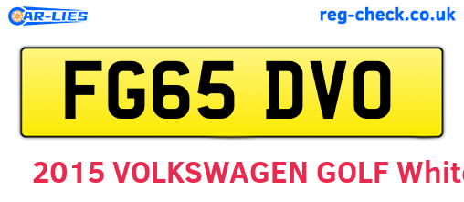 FG65DVO are the vehicle registration plates.