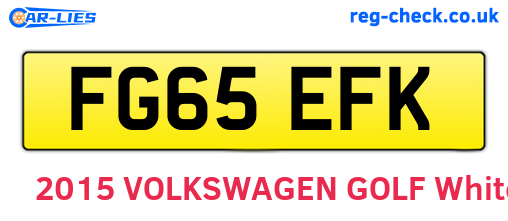 FG65EFK are the vehicle registration plates.