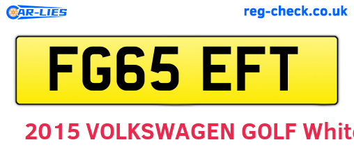 FG65EFT are the vehicle registration plates.