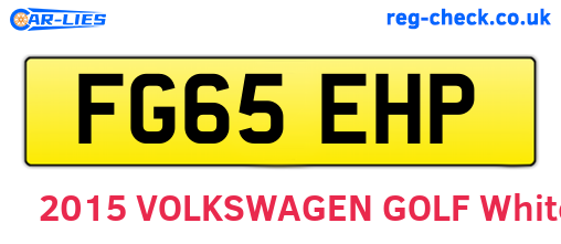 FG65EHP are the vehicle registration plates.