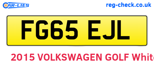FG65EJL are the vehicle registration plates.