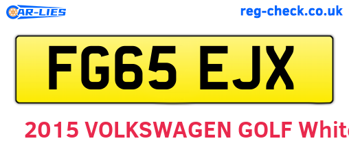 FG65EJX are the vehicle registration plates.