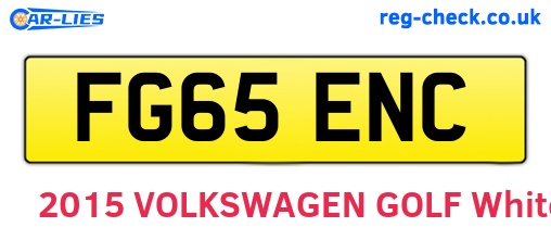 FG65ENC are the vehicle registration plates.