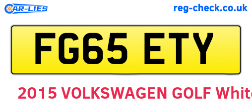 FG65ETY are the vehicle registration plates.