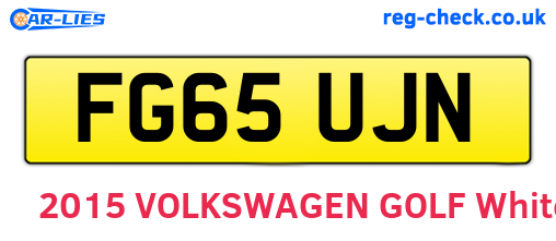 FG65UJN are the vehicle registration plates.