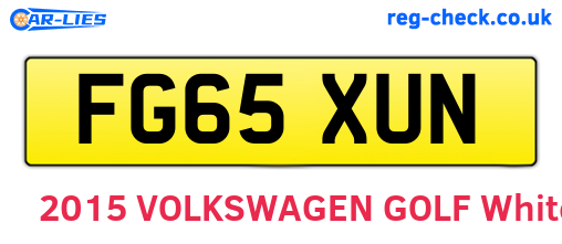 FG65XUN are the vehicle registration plates.